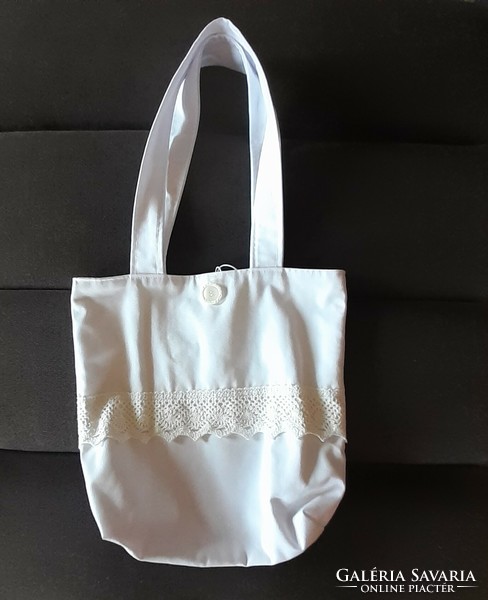 Fehér csipkés vászon táska
