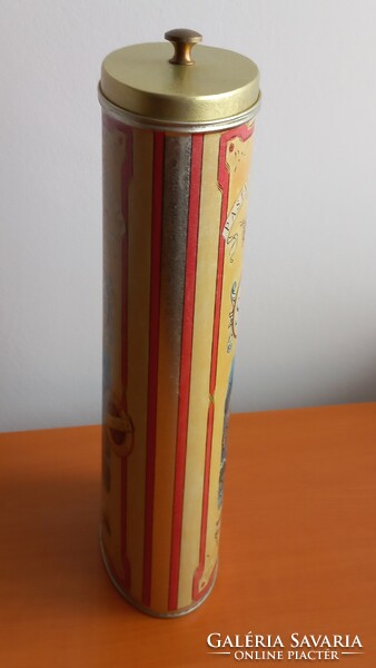 Vintage fém spagettis doboz "Luce Decielo Spaghetti", fedelén vélhetően réz fogantyú, 27 X 11 cm.