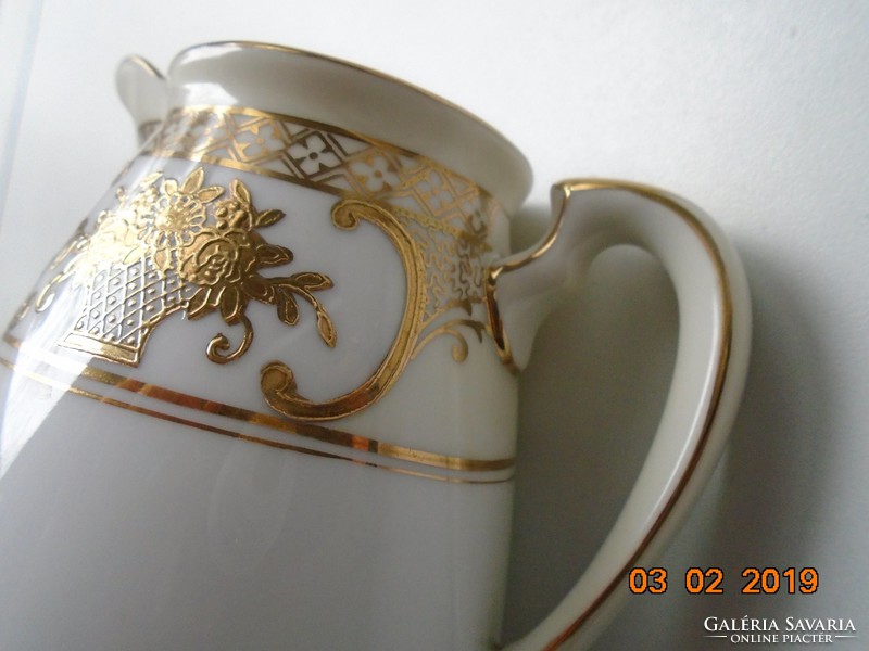 1920 Noritake Luxury Japanese Art Deco Gold Brocade Flower Basket Model Number 44318 New Cream Spout