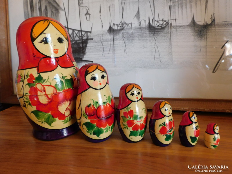 Tradicionális orosz matrjoska baba - 6 darabos