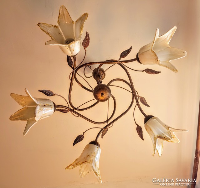 5-branch copper chandelier