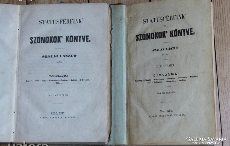 László Szalay: a book of status men and orators