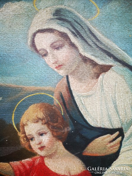 Antique icon painting. Large size: 36 x 78 cm plus frame