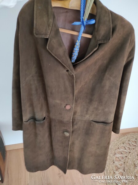 Men's brown split leather jacket