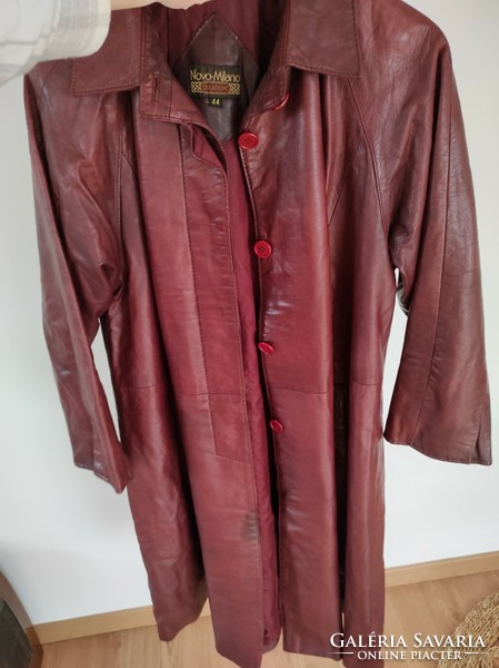 Women's burgundy leather jacket