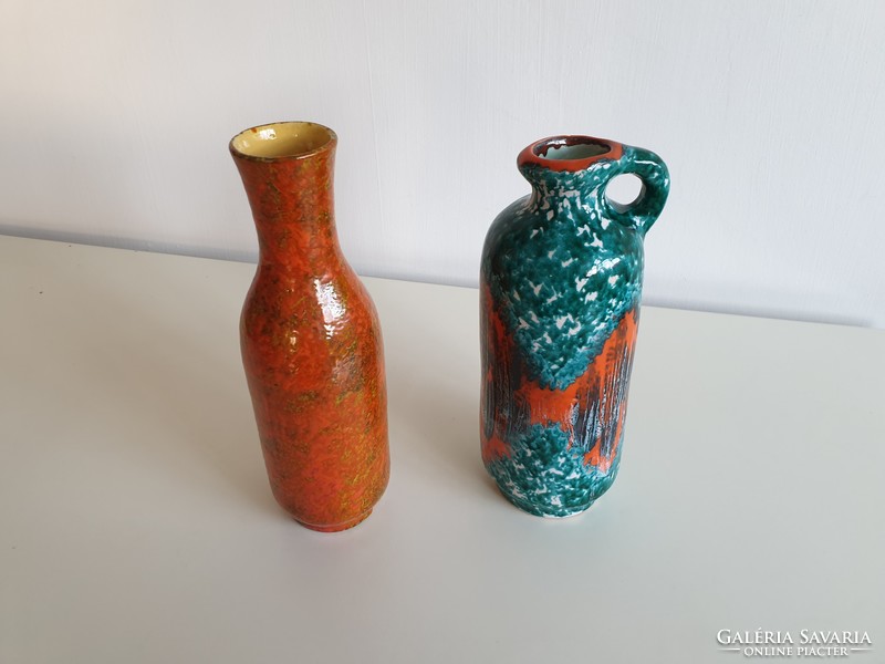 Old retro 2 piece ceramic vase mid century
