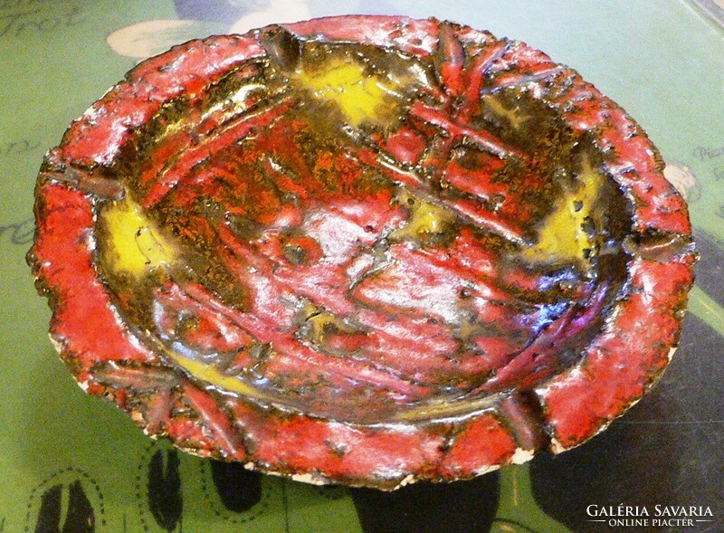 Retro glazed pyrogranite bowl marked