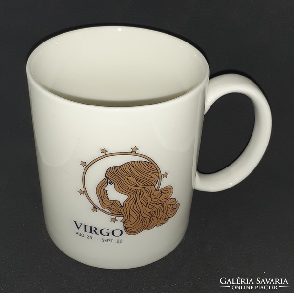 Star-marked porcelain mug, white-gold virgin