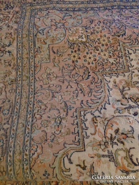 Beautiful hand-knotted large oriental cashmere carpet clean, ready to be laid out immediately