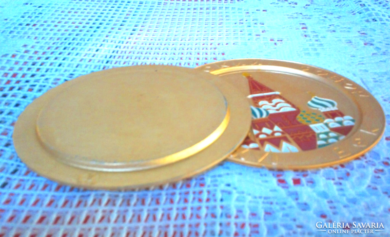 Russian fire enamel plate, coaster, ornament, collectible from the Soviet Union
