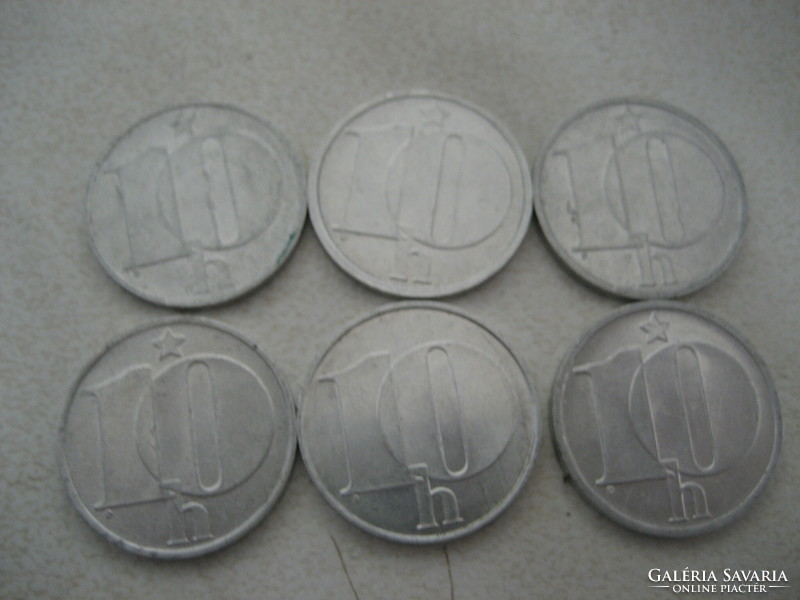 Czechoslovakian 10 pennies 6 pieces