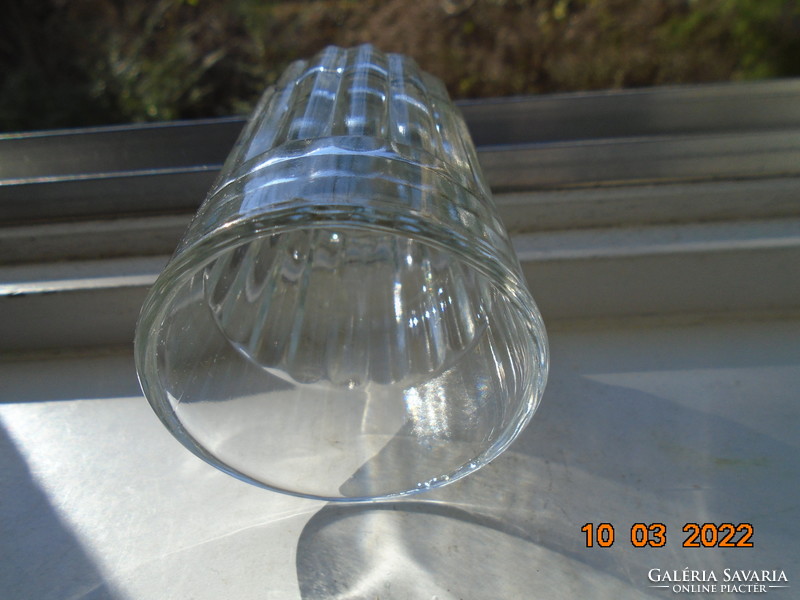 Catering thicker walled ribbed, marked, older cast glass