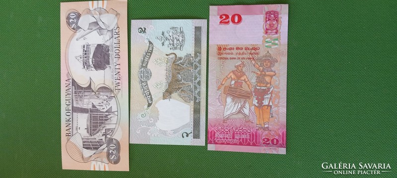 Mixed banknotes unfolded
