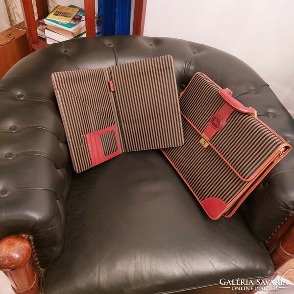 Luxury leather briefcase and file holder