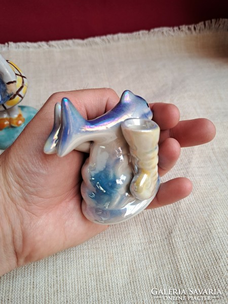 Dolphin dolphins toothpick holder nipp figurine porcelain display case display case heirloom antique nostalgia