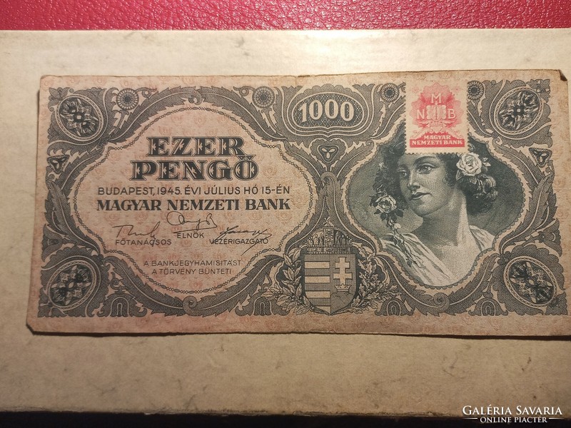 1945-ös 1000 Pengő egyenesszámú 3-as