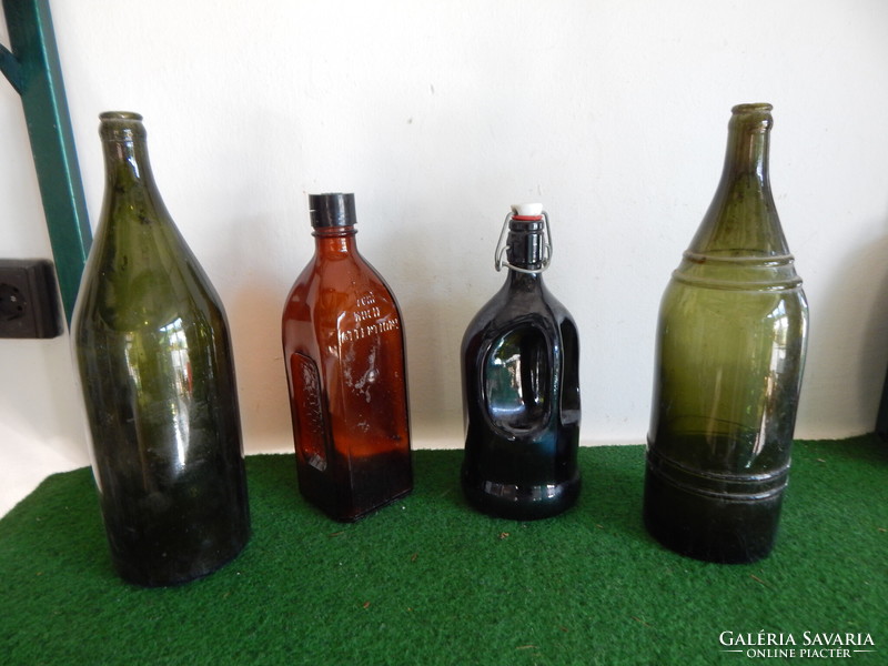 4 retro old bottles for sale together!