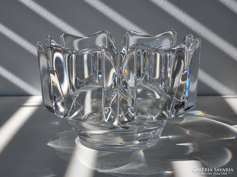Swedish orrefors (lars hellsten design) marked crystal glass bowl / seller - collector's rarity