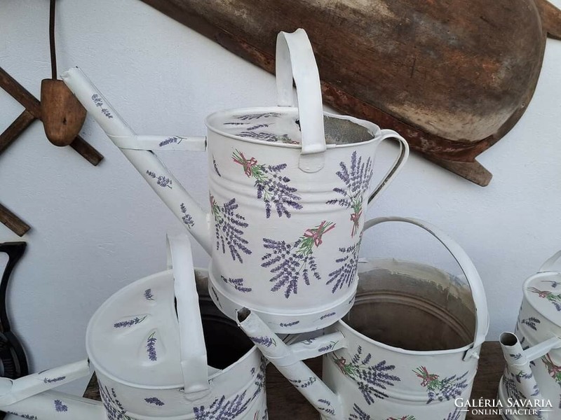 Tin watering can decoupage decoupage for lavender flowers rustic peasant watering can