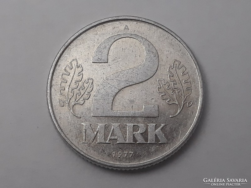 Németország 2 Márka 1977 A érme - Német 2 Mark 1977 A külföldi pénzérme