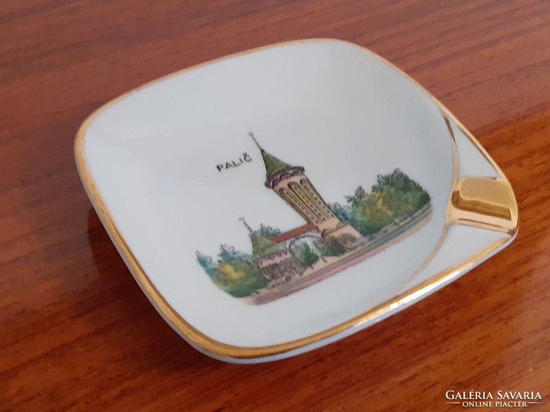 Retro souvenir palič inscribed porcelain palic bath souvenir relic mini ashtray