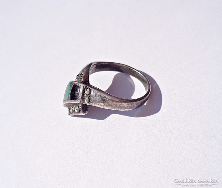 Színes, 7 markazit köves ezüst gyűrű