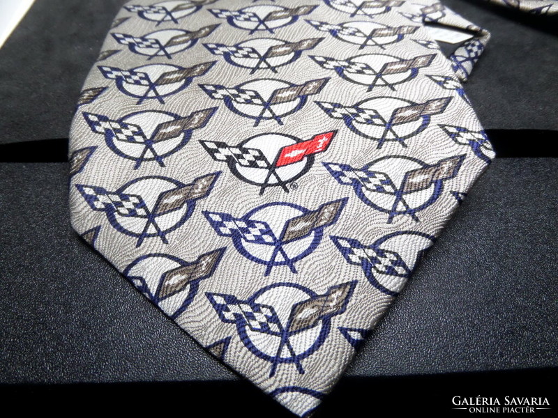 Ralph Marlin Vintage Corvette Tonal Logo (eredeti) ÚJ! selyem luxus nyakkendő