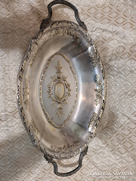 Antique silver-plated Art Nouveau centerpiece, bowl (l3547)