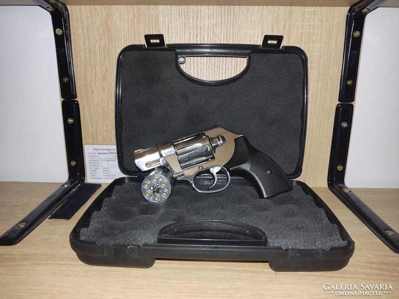 Keserű Pitbull 19M Rozsdamemtes acél polir Gumilövedékes revolver.