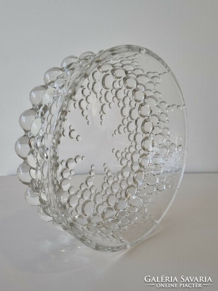 Vintage bubble nagy méretű üveg tál ('70-es évek) -ritka darab