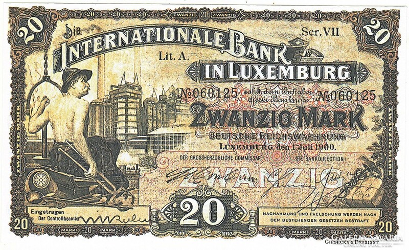 Luxembourg 20 Luxembourg marks 1900 replicas