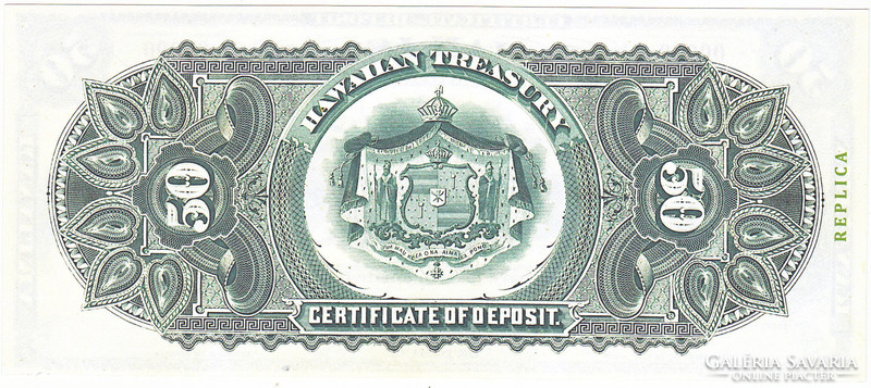 Hawaii 50 Hawaiian Dollars 1879 Replica