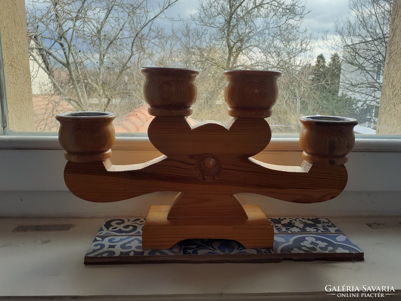 Smalands slöjd stig johnsson wooden candle holder swedish varnamö with minor flaws