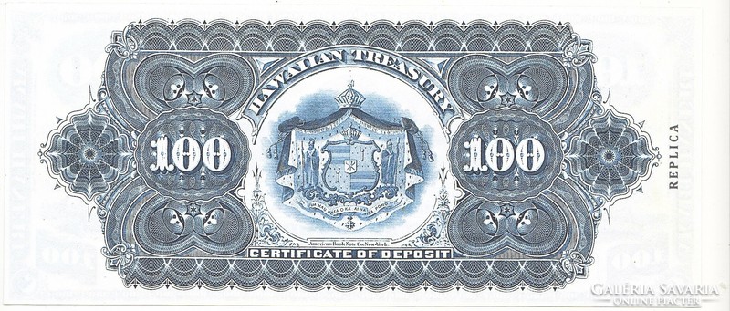 Hawaii 100 Hawaiian Dollars 1879 Replica
