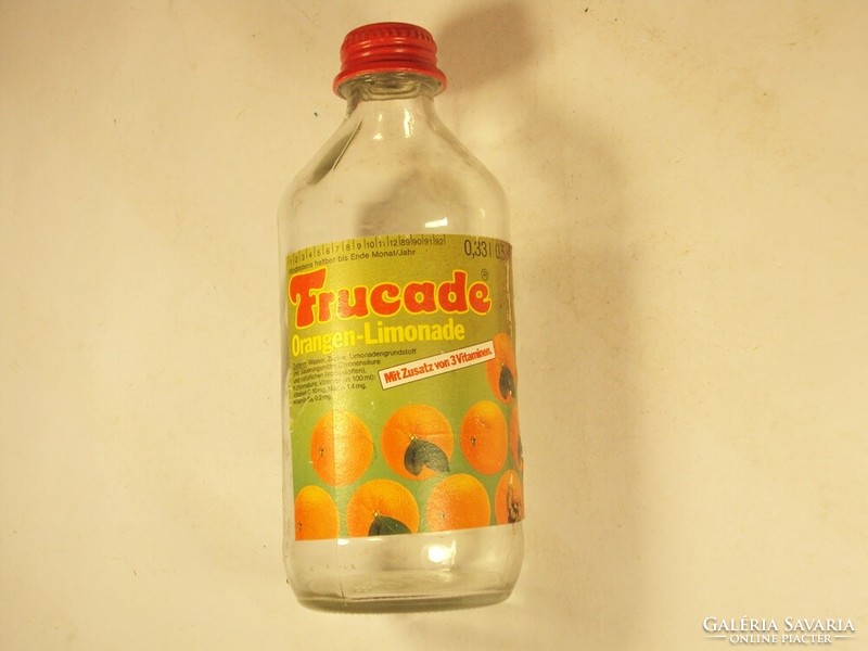 Retro Frucade Orangen-Limonade üdítő üdítős üveg palack - 1990-es évek eleje 0,33 liter