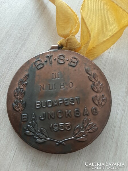 B.T.S.B Budapest Championship 1953 bronze commemorative medal