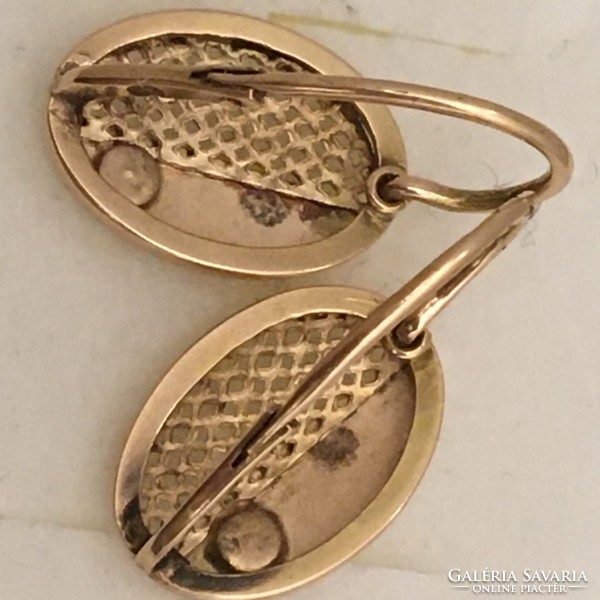 Biedermeier gold earrings turquoise imitation antique xix. /Xx. S.