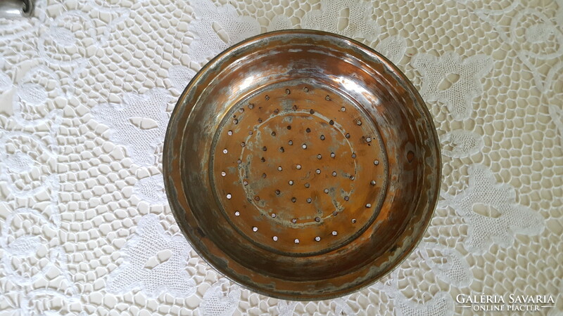 Antique red copper filter with traces of tinning