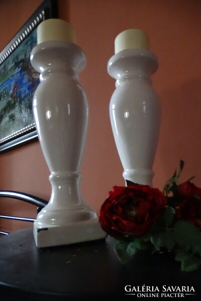 Pair of ceramic candle holders