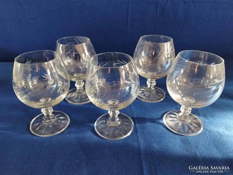 Rum-cognac patterned glass (5 pieces)