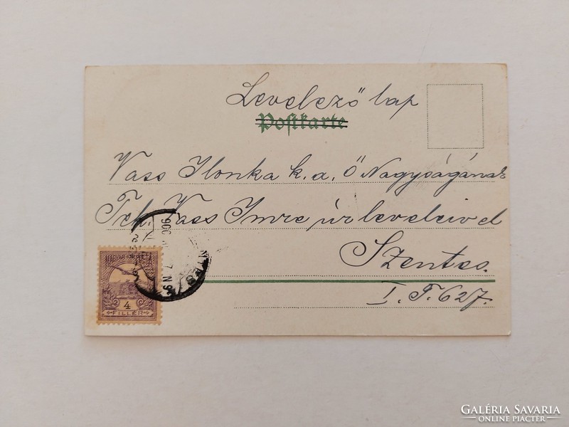 Old postcard 1900 postcard with iris castle