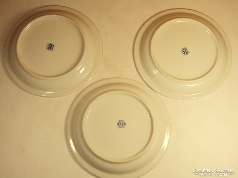 Retro lowland porcelain cookie plate with blue border factory kitchen canteen 3 pcs