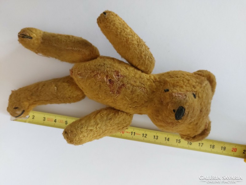 Old straw teddy bear 17 cm