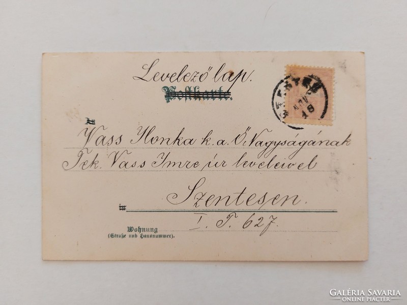 Régi képeslap 1899 levelezőlap nádas napkelte