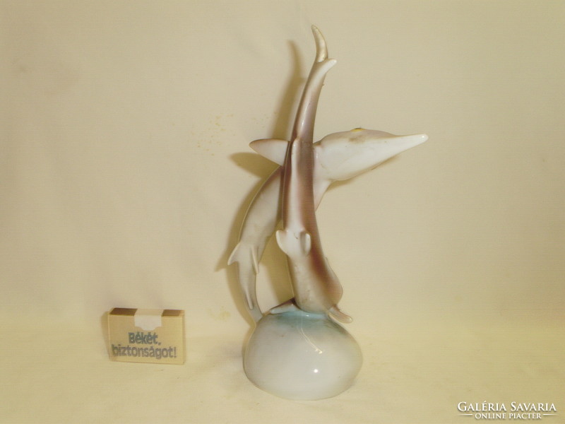 Hollóházi halak figura, nipp - kecsege - 23 cm
