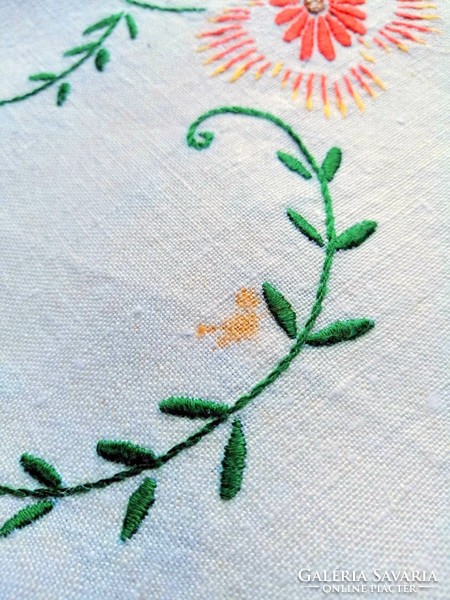 Embroidered linen woven