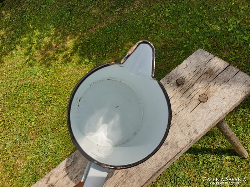 Vintage old enamel blue white large 4 l iron wash jug water jug enameled water jug