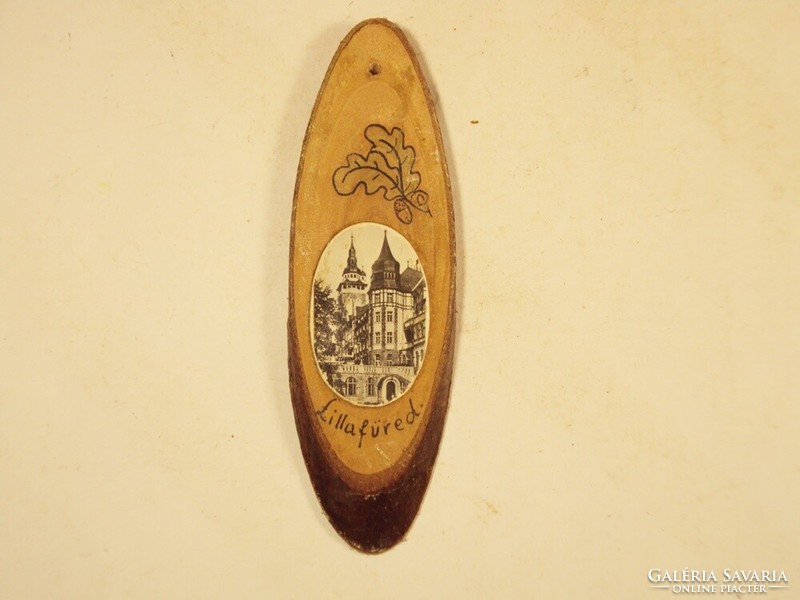 Old retro Lillafüred tourist souvenir souvenir wooden wall picture hanging on the wall