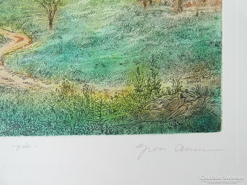 Gross arnold (1929-2015): summer - etching/paper, 21 cm x 30.5 cm, ref.: Gross arnold original!!!