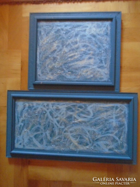 2 Modernist oil paintings from 1956, wonderful works of art, curious abstract